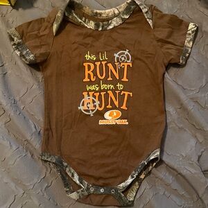 Mossy Oak Brown Onesie with Camo Accents